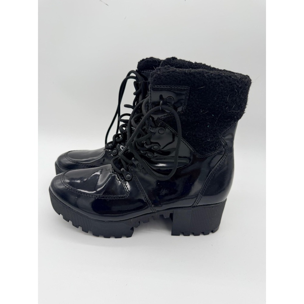 Kendall + Kylie Boots Womens Size 8.5 Black Lace Up Combat Ankle Block Heel